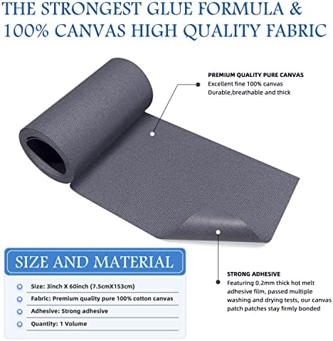 KING MOUNTAIN Canvas Iron on Patch, Waterproof 100% Cotton Fabric Repair Patch - Image 2