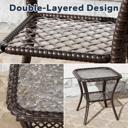 6 Piece Patio Furniture Set, Wicker Outdoor Conversation Set - Image 3