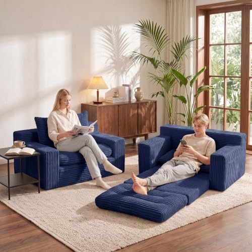 Boneless Couch, 4-in-1 Convertible Sofa Bed, Boneless Loveseat Sleeper - Image 2