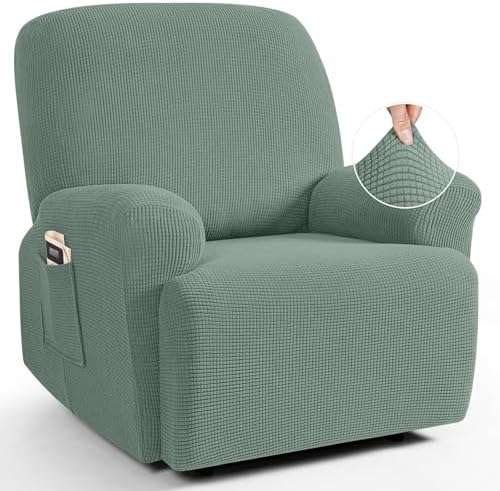 TAOCOCO Oversized Stretch Recliner Chair Covers 4 Piece, Sage Green by TAOCOCO