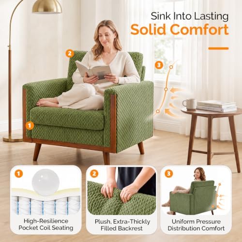 VINGLI Mid-Century Modern Oversized Accent Chairs Set of 2 - Image 5