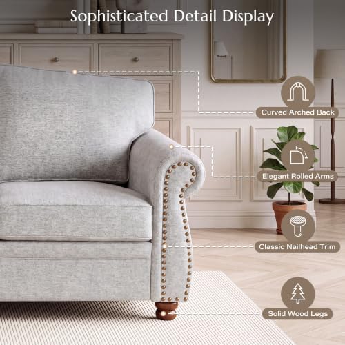 Traditional Chenille Couch Sofas - Image 4