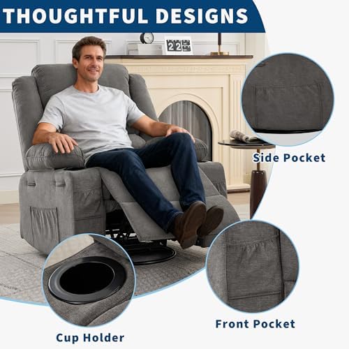 Garvee Rocking Recliner Chair for Adults Wide 360° Swivel Rocker Recliner - Image 5