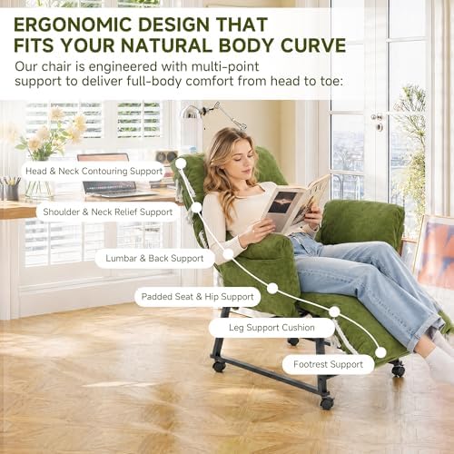 Adjustable Recliner Lounge Chair, 90°-180° Lay Flat Lazy Sofa - Image 4