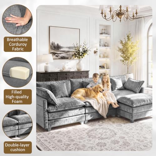 LEVELEVE 112" L-Shape Modular Sofa - Image 5
