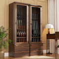 Saudism Set of 2 Gun Safe for 12 Rifles, Wooden Gun Cabinet, Rifle Shotgun by Saudism