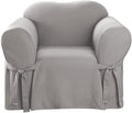SureFit Cotton Duck Armchair Box Cushion One Piece Slipcover, Chair Cover by SureFitInc