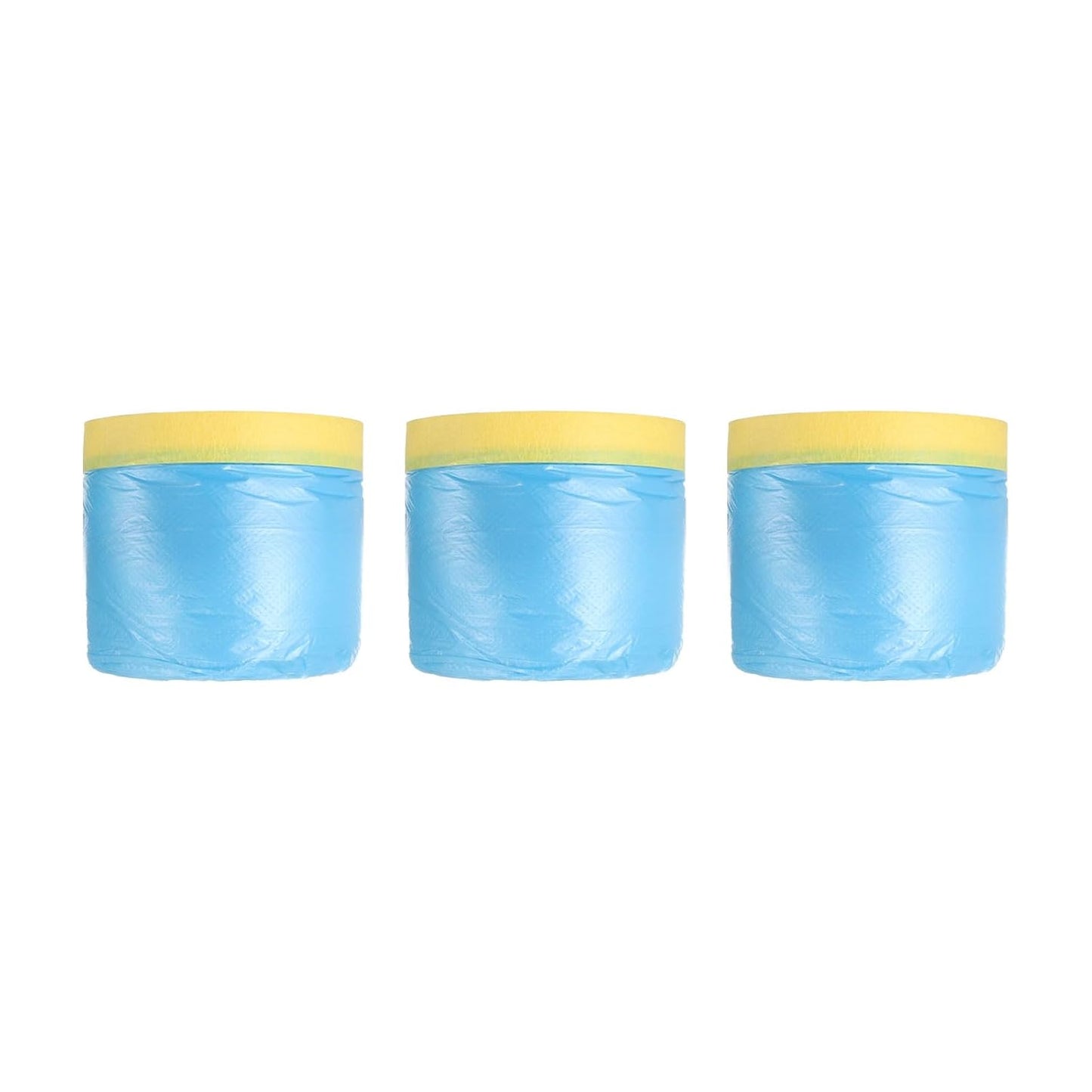 uxcell Pre-Taped Masking Film, 1.8ft x 82ft Plastic Paint Drop Cloth with Medium-Tack Painters Tape for Painting Spraying Protection Blue Film 3Pcs