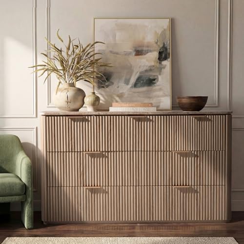 Fluted 7 Drawer Dresser for Bedroom - Image 5