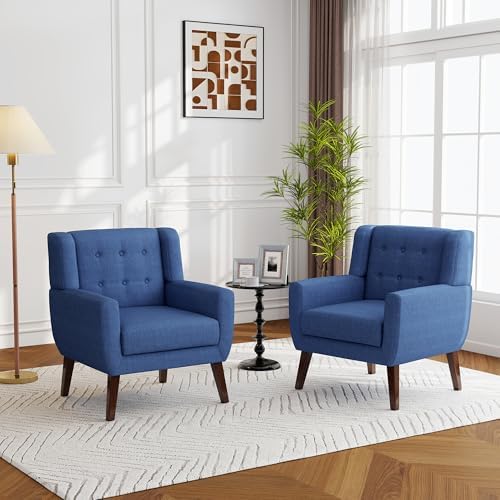 Accent Chair, Upholstered Armchair in Linen - Image 4