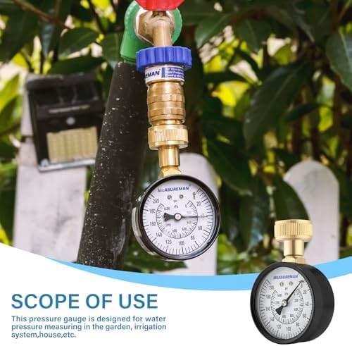 MEASUREMAN 2-1/2'' Water Pressure Test Gauge, 0-200 Psi, 3/4" Female Garden - Image 6