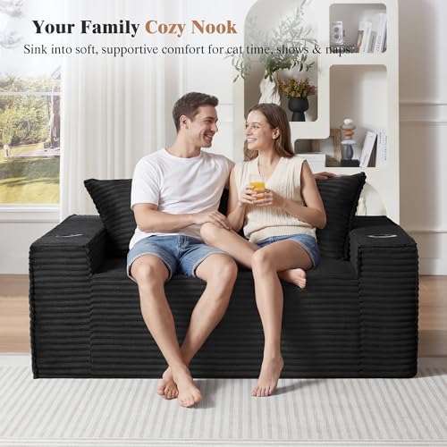 2 Piece Set Comfy Boneless Sofa Couch - Image 5