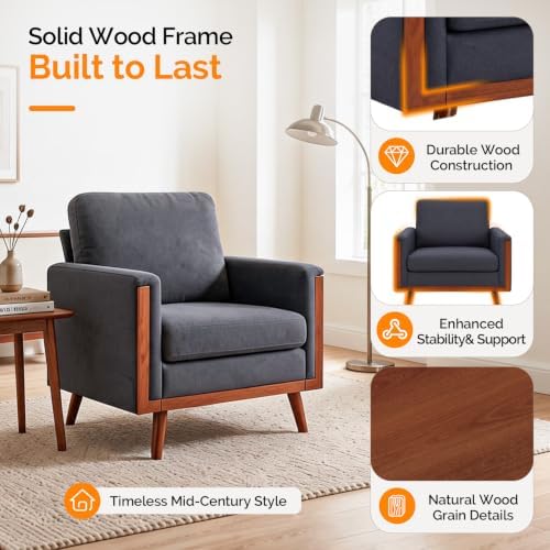 VINGLI Mid-Century Modern Oversized Accent Chair - Image 3