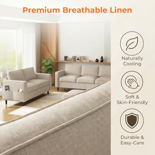 ijuicy 3PCS Sectional Sofa Set, Modern 6 Seater Couch Set - Image 4