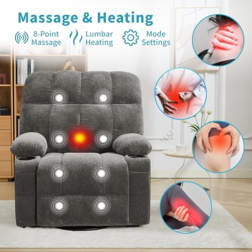 IDEALHOUSE Oversized Rocking Recliner Chair - Image 3