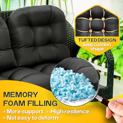 MAGIC ELEPHANT Wicker Chair Cushions, Indoor Outdoor Memory Foam Wicker - Image 2