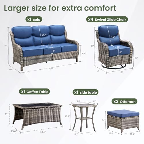 Swivel Patio Chairs sofa Set of 7 - Image 2