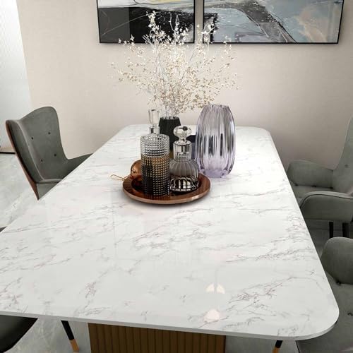 Marble Contact Paper White Extra Wide Peel and Stick - Image 4