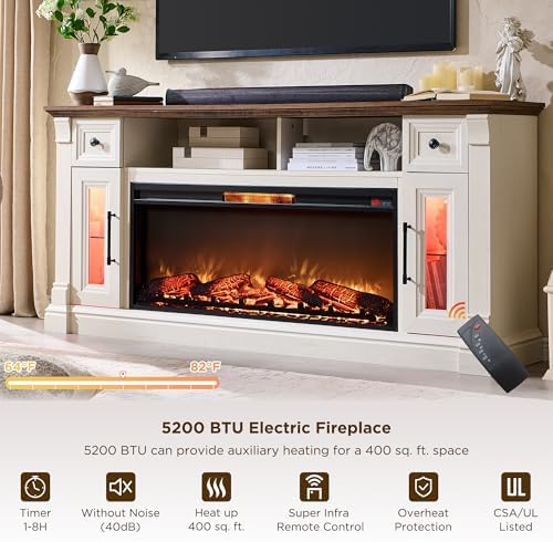 OKD 70" Farmhouse Fireplace TV Stand - Image 3