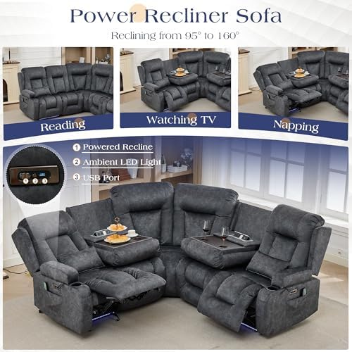 TUNYI Power Loveseat Recliner Sofa - Image 4