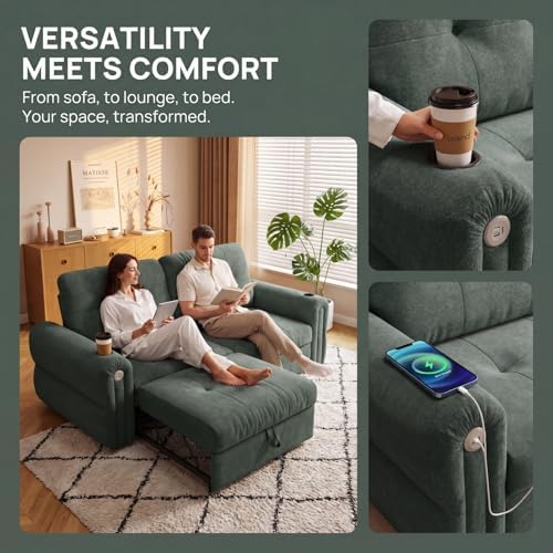77" Convertible Queen Sofa Bed - Image 7