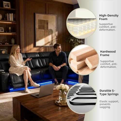 Leather Power Reclining Sectional Sofa Set - Image 6