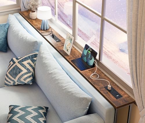 SUPERJARE 86.6 inch Narrow Behind Couch Table - Image 2