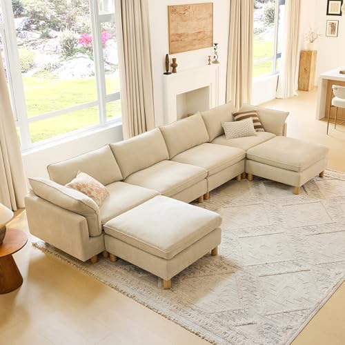 CHITA 161" Large Sectional Sofa, Modular Cloud Couch, 6 Seater by Unknown