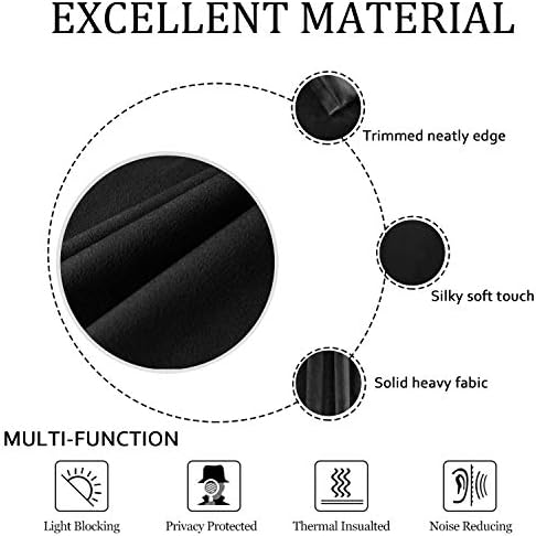 SMILETIME Black Velvet Curtains 52"x84" Grommet 2 Panels - Image 4