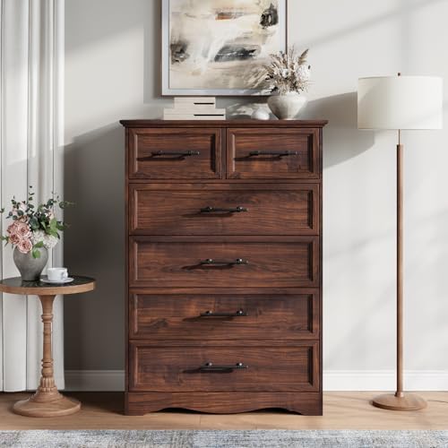 YANSNWO Walnut 6 Drawer Dresser - Image 2