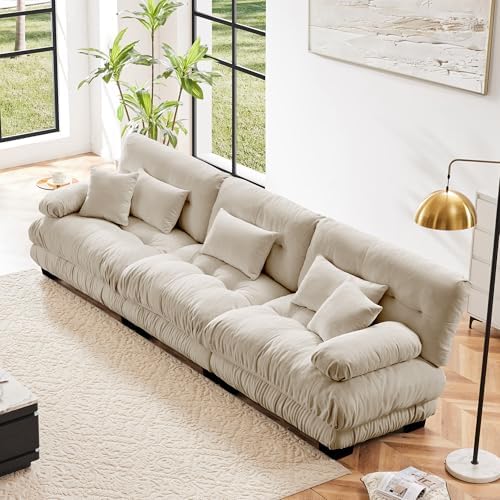 Modular Sectional Sofa for Living Room, 3 Seater Beige Large Sectional Couches - Image 3