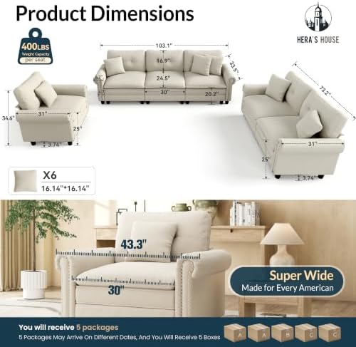 HERA'S HOUSE Modular Sectional Sofa Set - Image 2