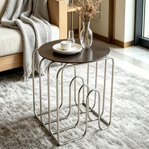 Chrome Side Table, Modern Metal Side Table by Unknown