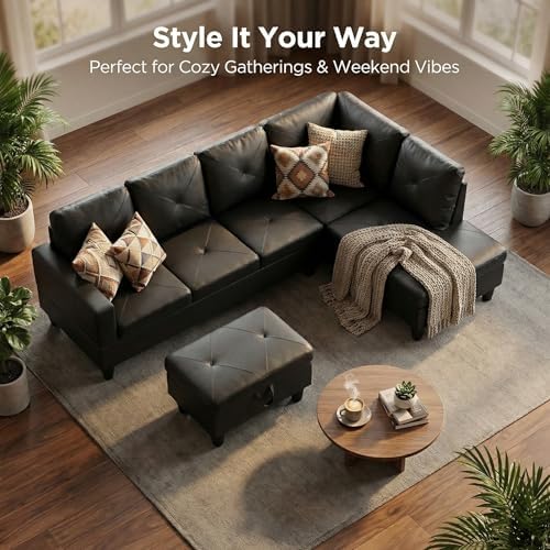 Leather L-Shaped Couch Set - Image 5