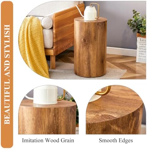 Round Side Table, End Table Living Room Table, Sofa Couch Bedside Table - Image 6