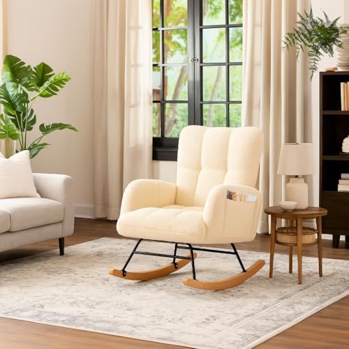 COMHOMA Nursery Rocking Chair, Teddy Glider Rocker - Image 4
