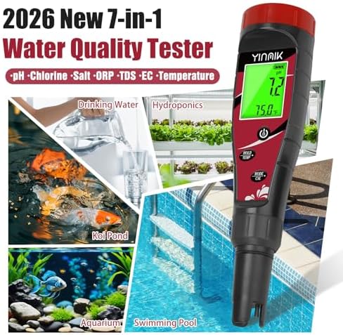 YINMIK Pool Chlorine pH Meter Digital Salt pH Tester - Image 6