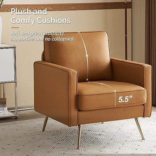 VINGLI Faux Leather Accent Chairs Set of 2 - Image 5