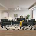 4 Piece Convertible Sectional Sofa Set, Modern Linen Small L Shaped Couch by Chireca