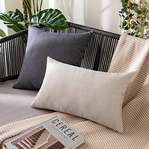 MIULEE Decorative Outdoor Pillow Covers Waterproof 16x16 Dark Grey - Image 2