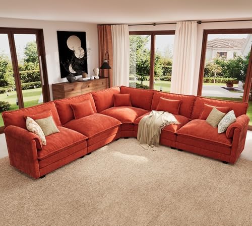 ELUCHANG 114" Oversized V Shaped Modular Sectional Sofa Couch, Comfy Cloud Couch by ELUCHANG