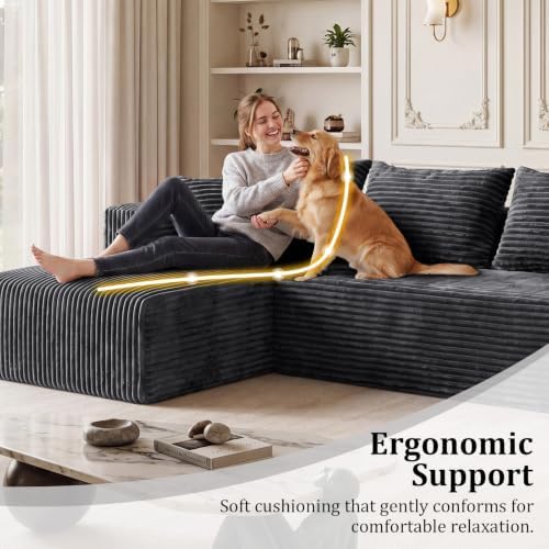 L-Shaped Sectional Boneless Cloud Couch - Image 5