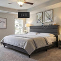 EnHomee King Size Bed with Upholstered Headboard & Charging Station by EnHomee