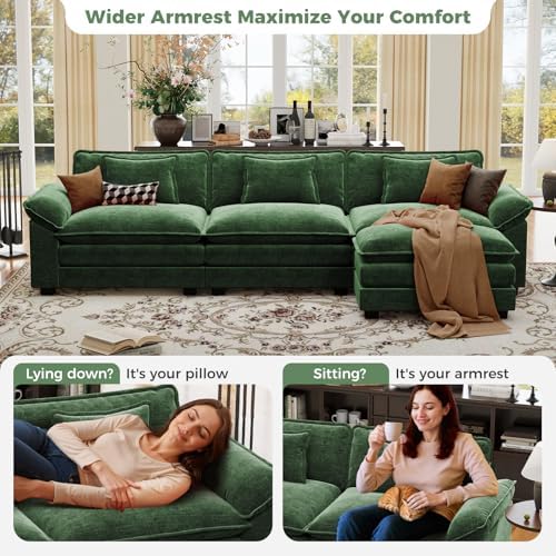 CDCASA 120" Oversized Modular Sectional Sofa, Comfy L-Shaped Cloud Couch - Image 6