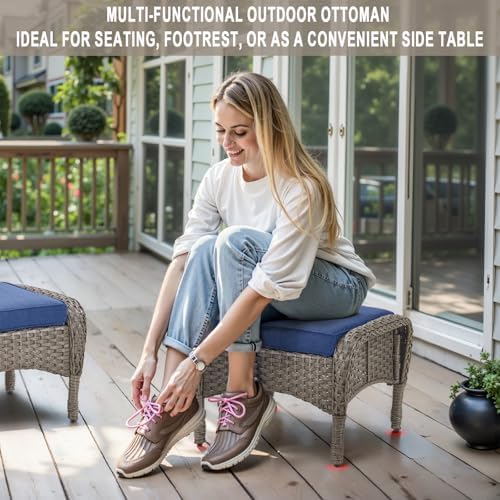Belord Outdoor Ottomans for Patio Foot Rest - Image 2