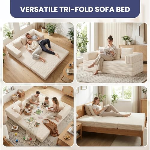 Convertible Sofa Bed Couch, 78’’ Oversized 4-in-1 Boneless Couches - Image 7