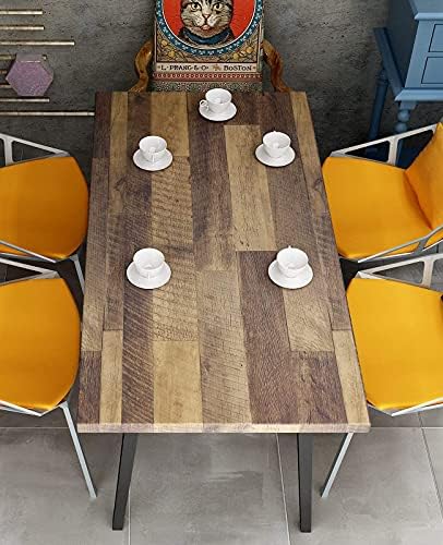 FunStick 36" x 200" Brown Shiplap Peel and Stick Wallpaper Wide Plank Wood Look - Image 2