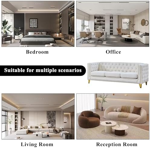2 Piece Chesterfield Velvet Combination Sofa Set - Image 6