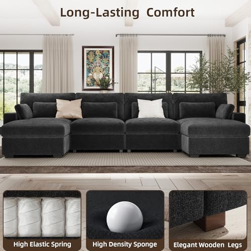 WorthFurni 146.5'' Modular Sectional Sofa, U Shaped Oversized Extra Deep Couches - Image 6