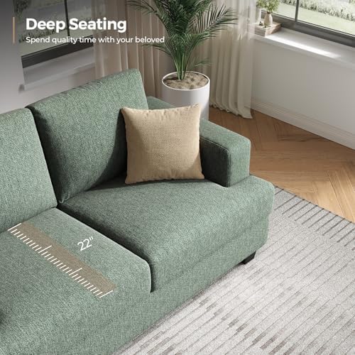 COPIAE 63 Inch Sofa with Extra Deep Seats Oversize, Linen Fabric 2 Seater Sofa - Image 5